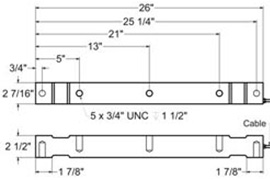 1100 Double-Ended Shear Beam Load Cell Transducer